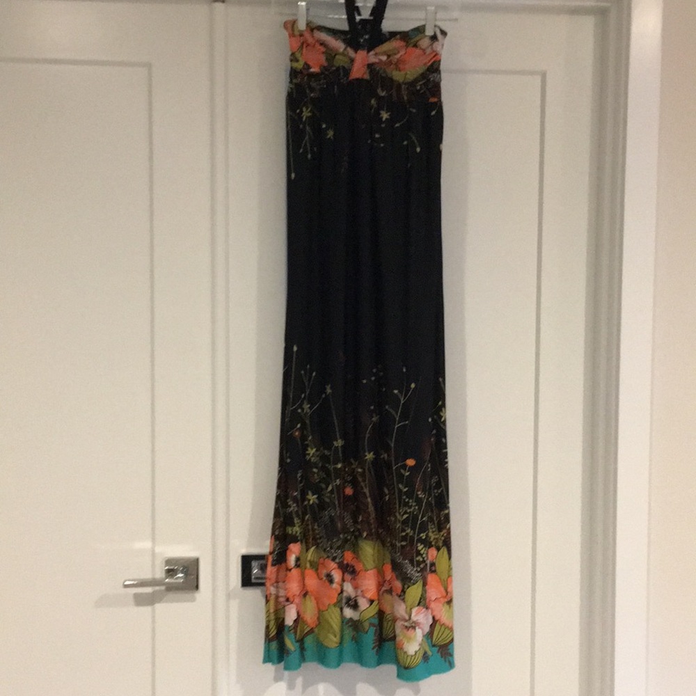 Tropical pattern maxi dress